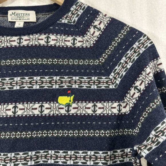Peter Millar Masters Fair Isle Italian Merino Wool Crew Pullover Sweater Mens S - Picture 2 of 10